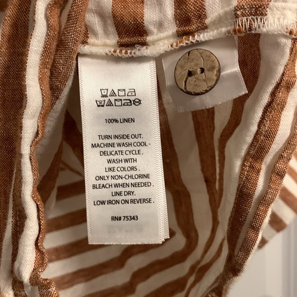 Rachel Zoe 100% linen striped button up blouse - Picture 5 of 7